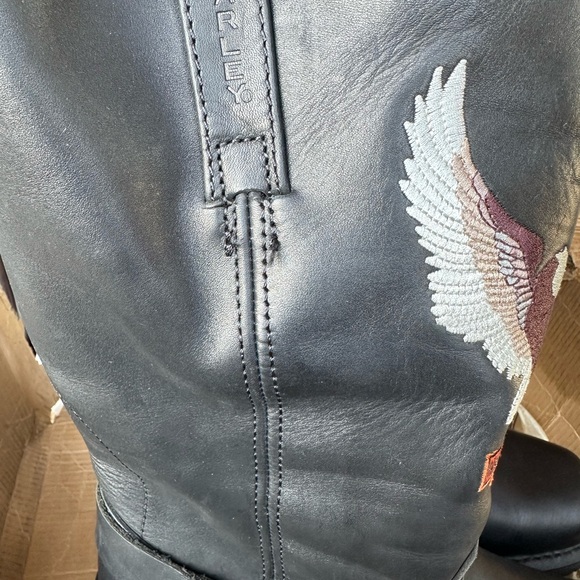 Harley-Davidson Darren eagle black boots damaged box perfect condition size 11.5 - Picture 6 of 7